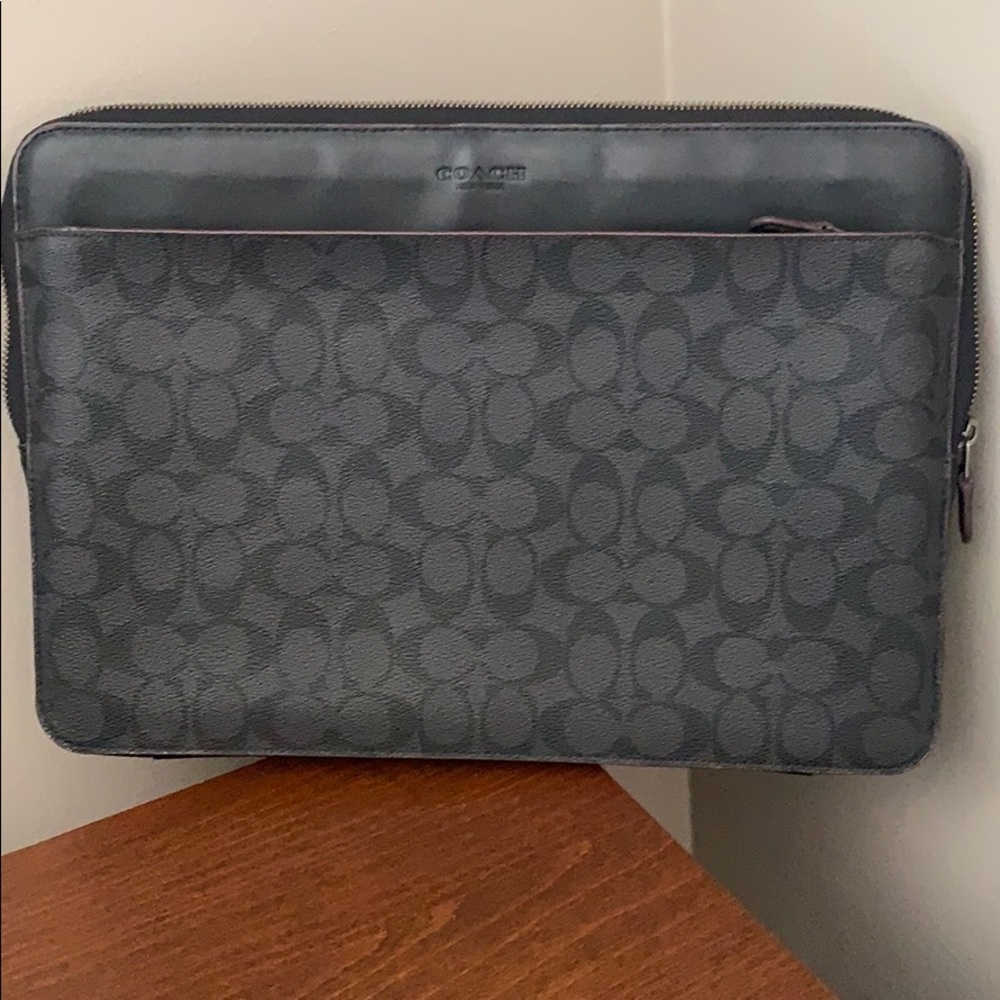 Laptop case coach leather